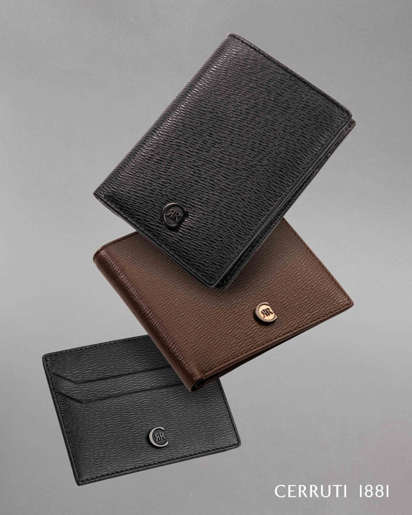   Designer wallets for CERRUTI 1881 Black Leather Card holder Hamilton 