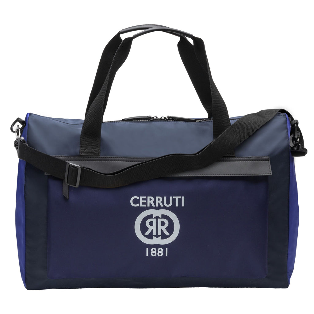 Mens designer handbags Cerruti 1881 Navy Bright Blue Travel bag BRICK 