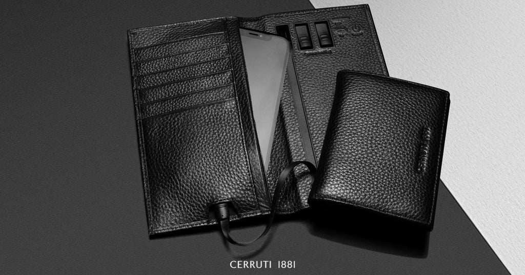  Designer wallet for him CERRUTI 1881 leather wallet with battery Buzz 