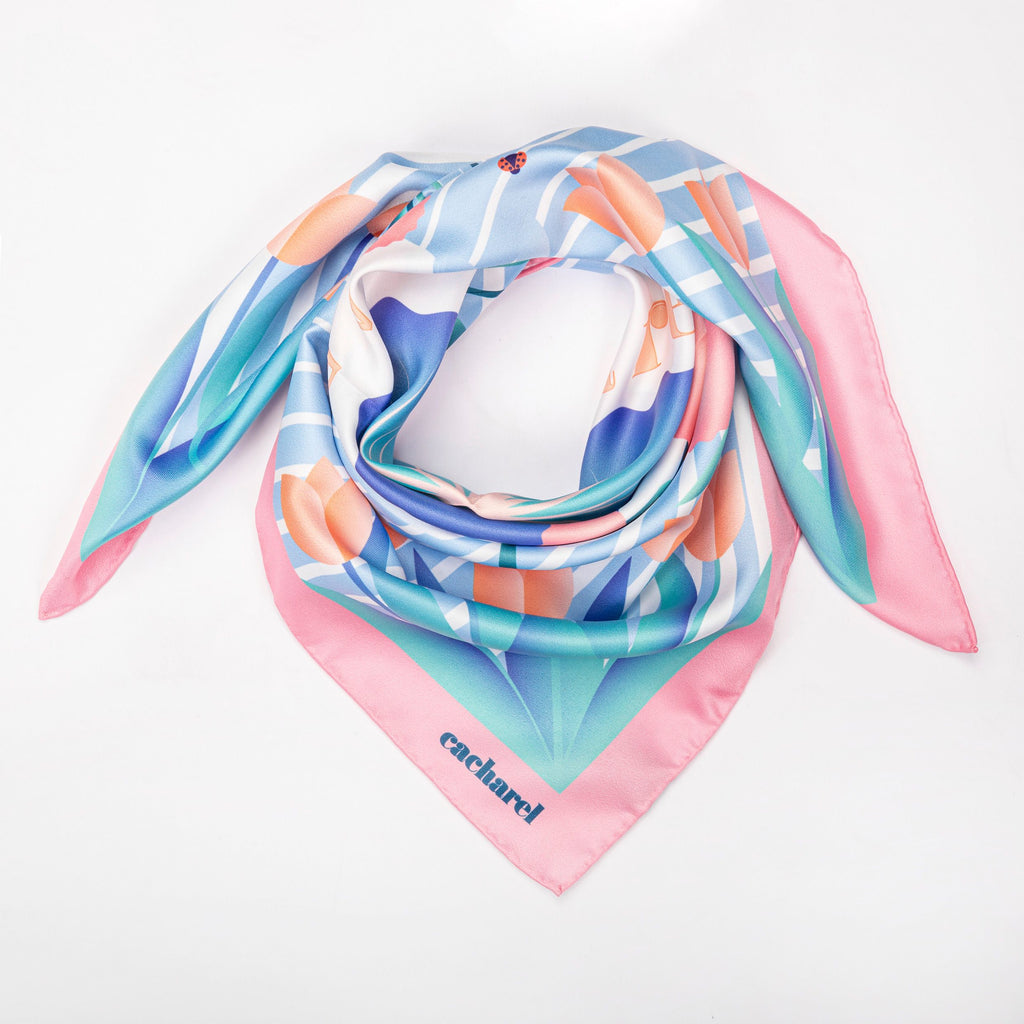  Women's designer scarves Cacharel Fashion Light Blue Scarf Alix 