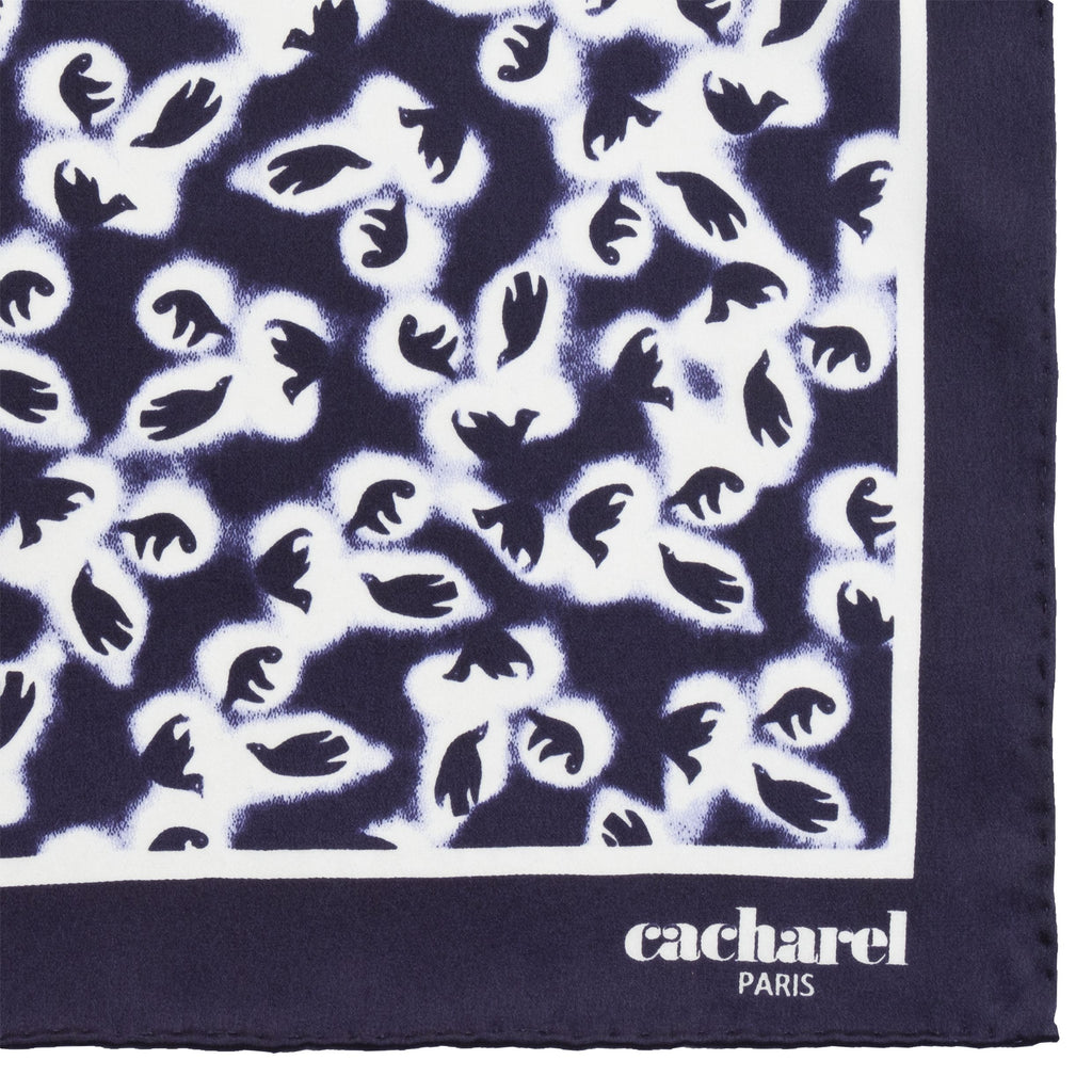 Cacharel Paris | Cacharel Silk scarf | Hirondelle | Navy | Gift for HER