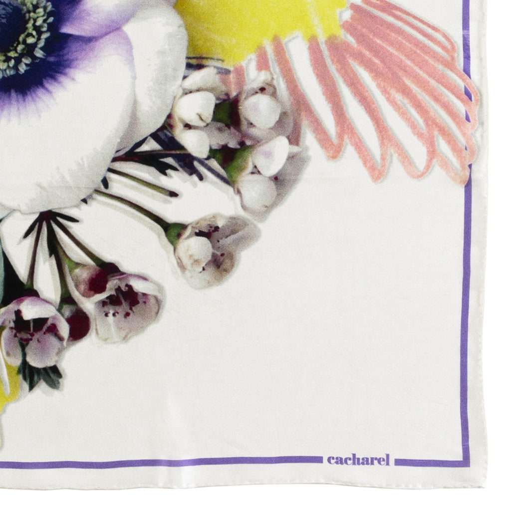 Cacharel Paris | Silk scarf | Madeleine | White | Gift for HER