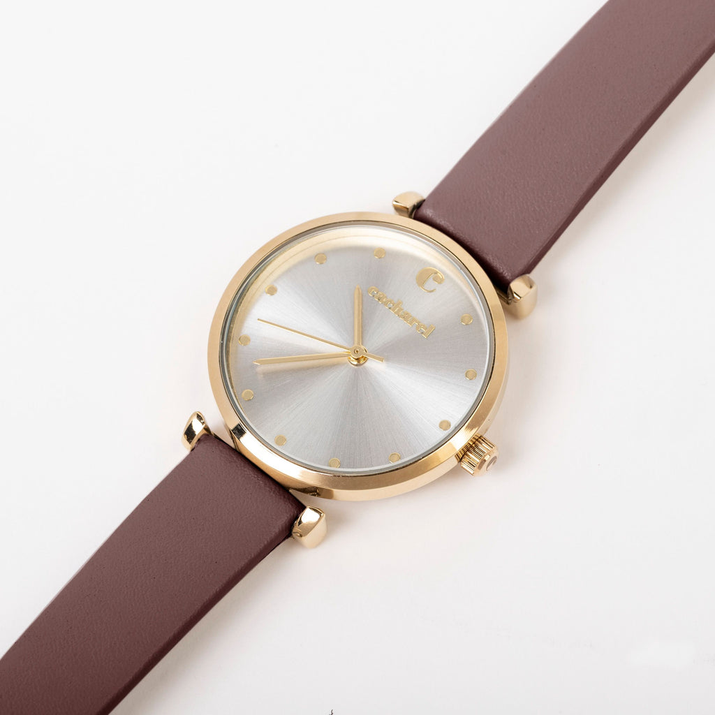  Gift ideas Cacharel Watch in genuine leather taupe color strap Odeon