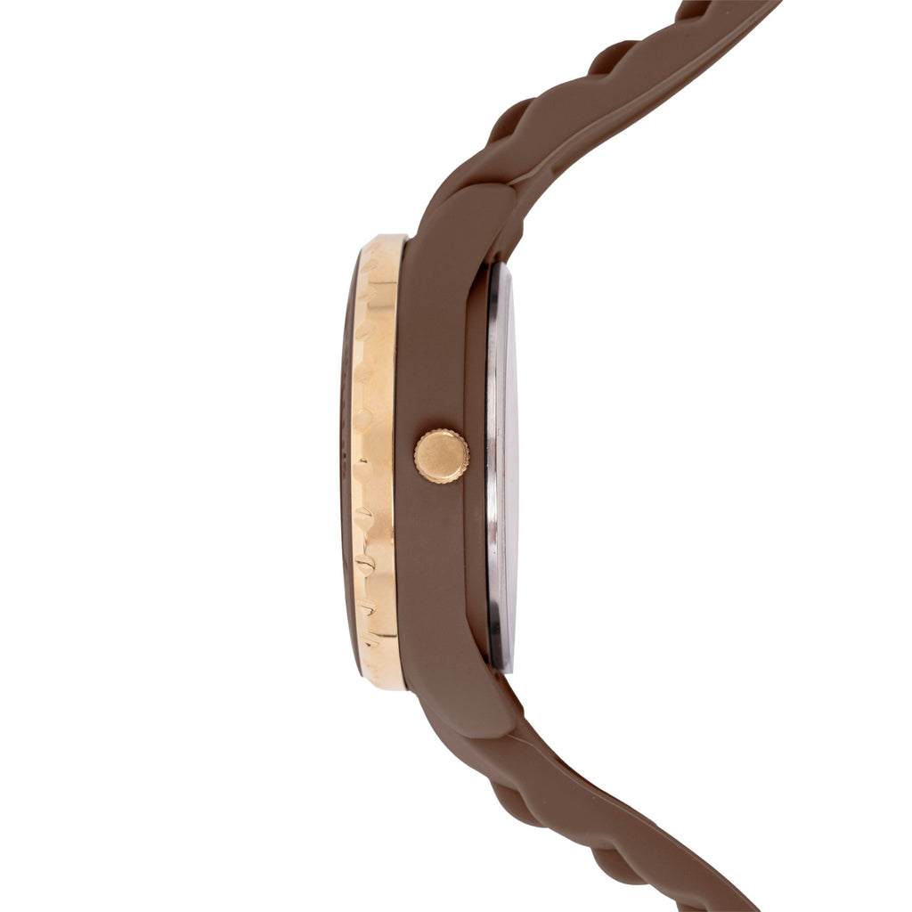 Apparel accessories Cacharel trendy watch Albane in brown rubber band 