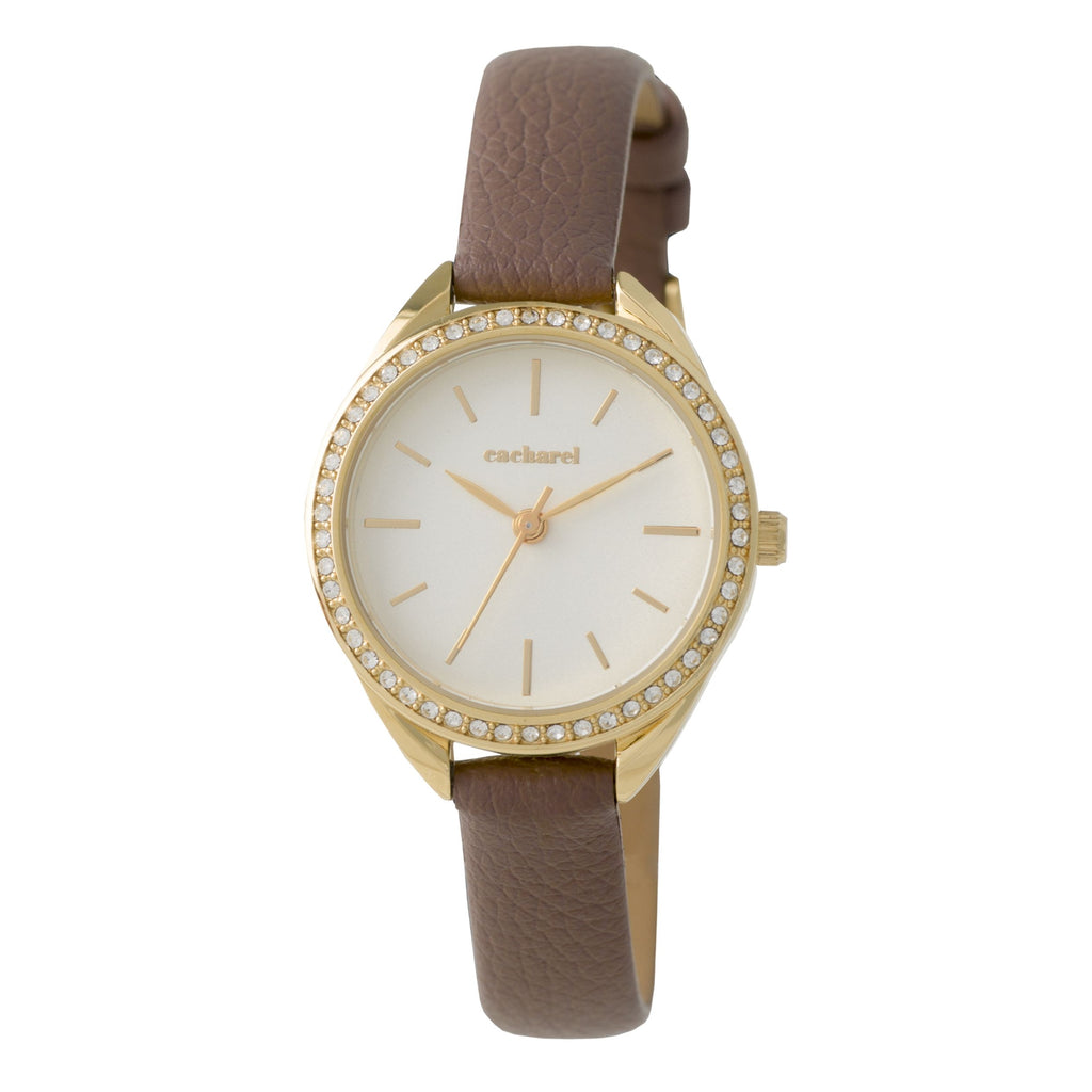  Corporate gifts Cacharel Women's Watch Iris in taupe leather strap 