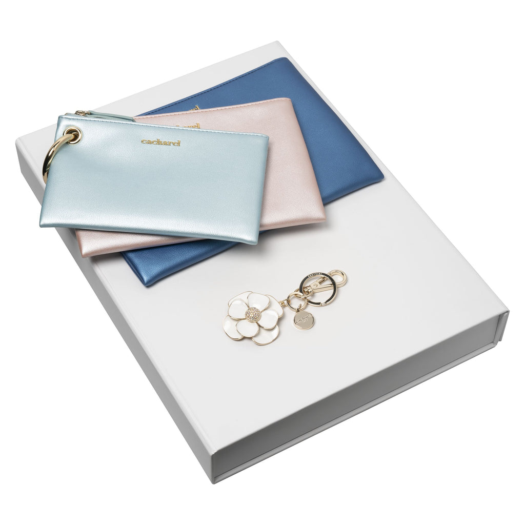 Women's designer gift set Cacharel key ring & cosmetic bag Madeleine 