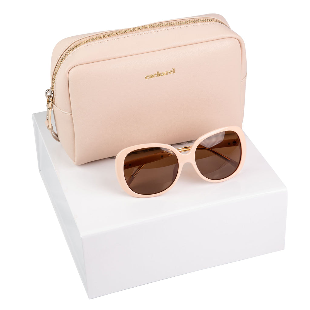  Cosmetic bag & Sunglasses from Cacharel gift set Timeless in nude
