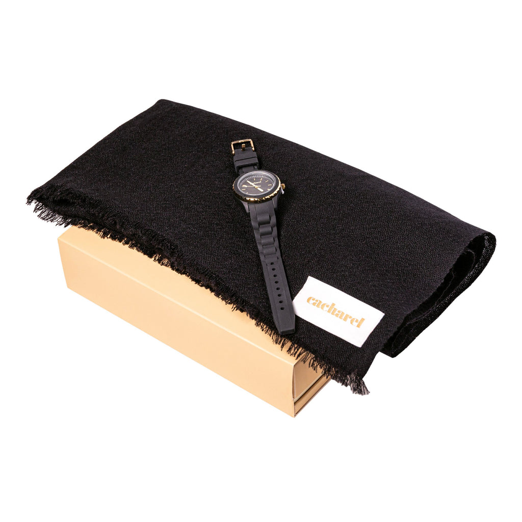 Accessories for Cacharel Gift Set in Black | Watch & Scarves 