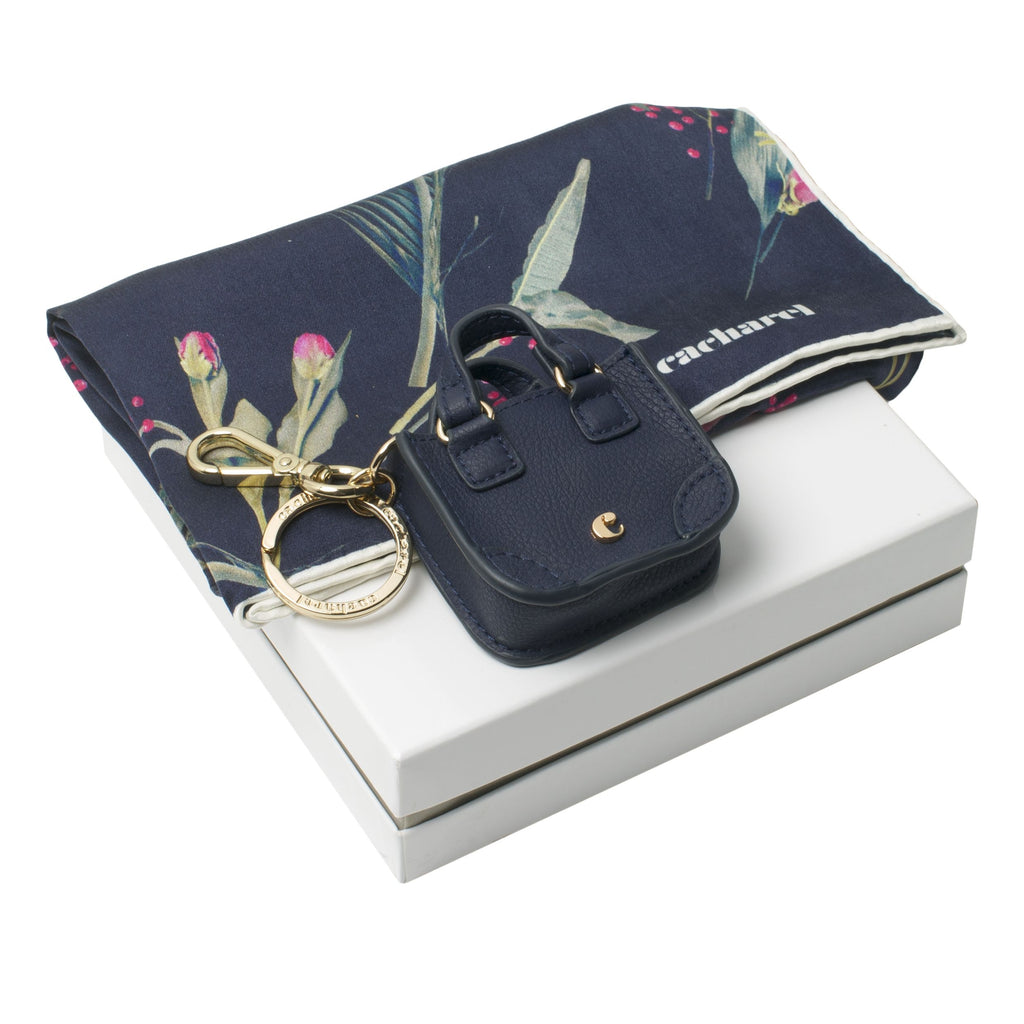 Ladies' company gift sets Cacharel Fashion Navy key ring & silk scarf