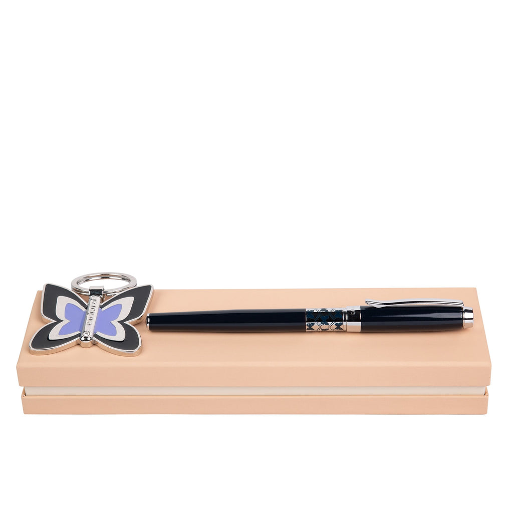  Designer corporate gift sets Cacharel Navy rollerball pen & key ring