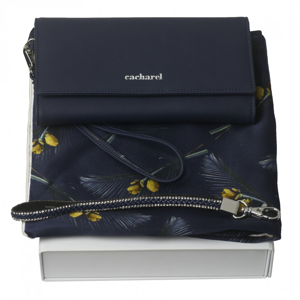 Ladies fashion in style gift set Cacharel Navy lady purse & silk scarf