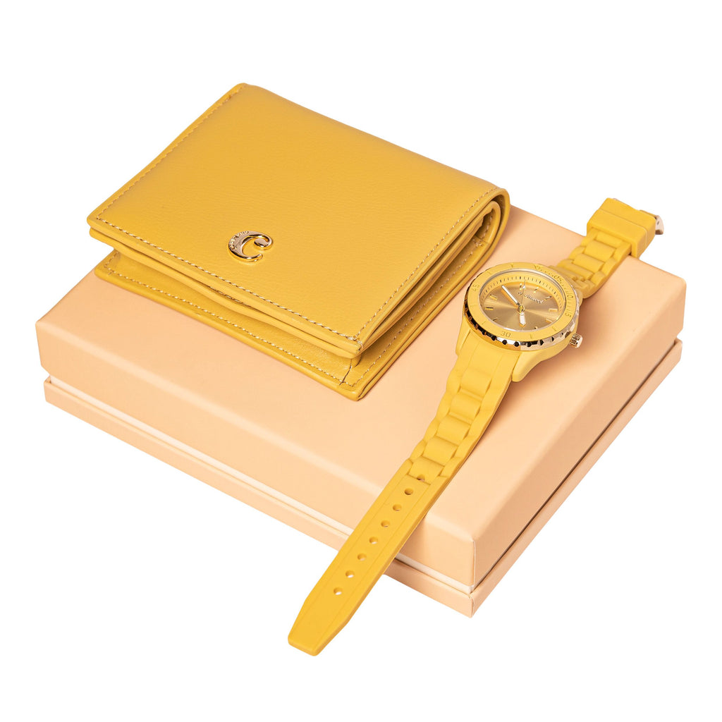  Watch & Lady purse from Cacharel yellow gift set Albane