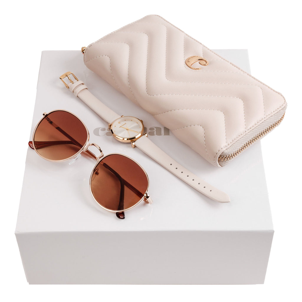  Premium gift set Cacharel fashion travel purse, watch & sunglasses