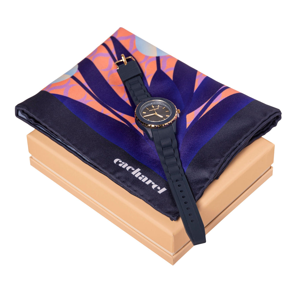 Cacharel set in Navy color | Accessories for Cacharel Watch & Scarf 