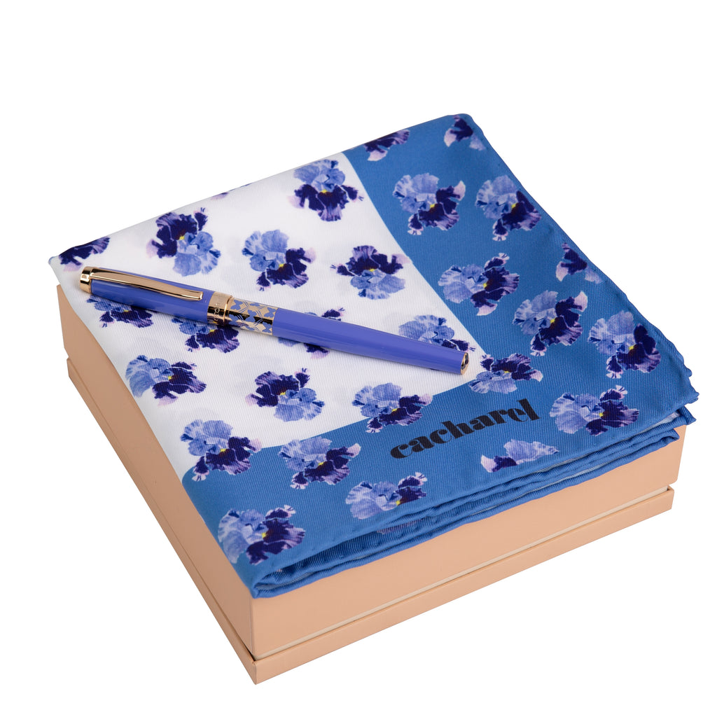  Gift sets Cacharel Bright Blue rollerball pen & silk scarf Hortense 