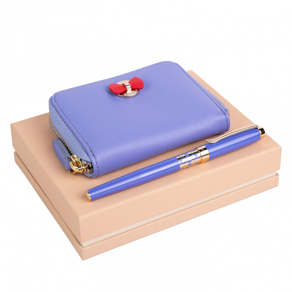 Cacharel CPRW034L-Set Hortense Bright Blue (rollerball pen & mini wallet)