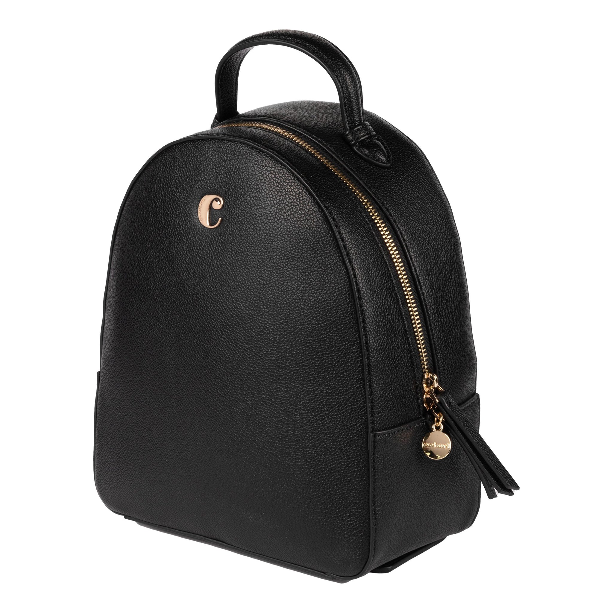Alma Milano Black  Leather Backpack (Made in Italy) Double-M Milano - Women Black Leather Adjustable Strap Outer  main image 2