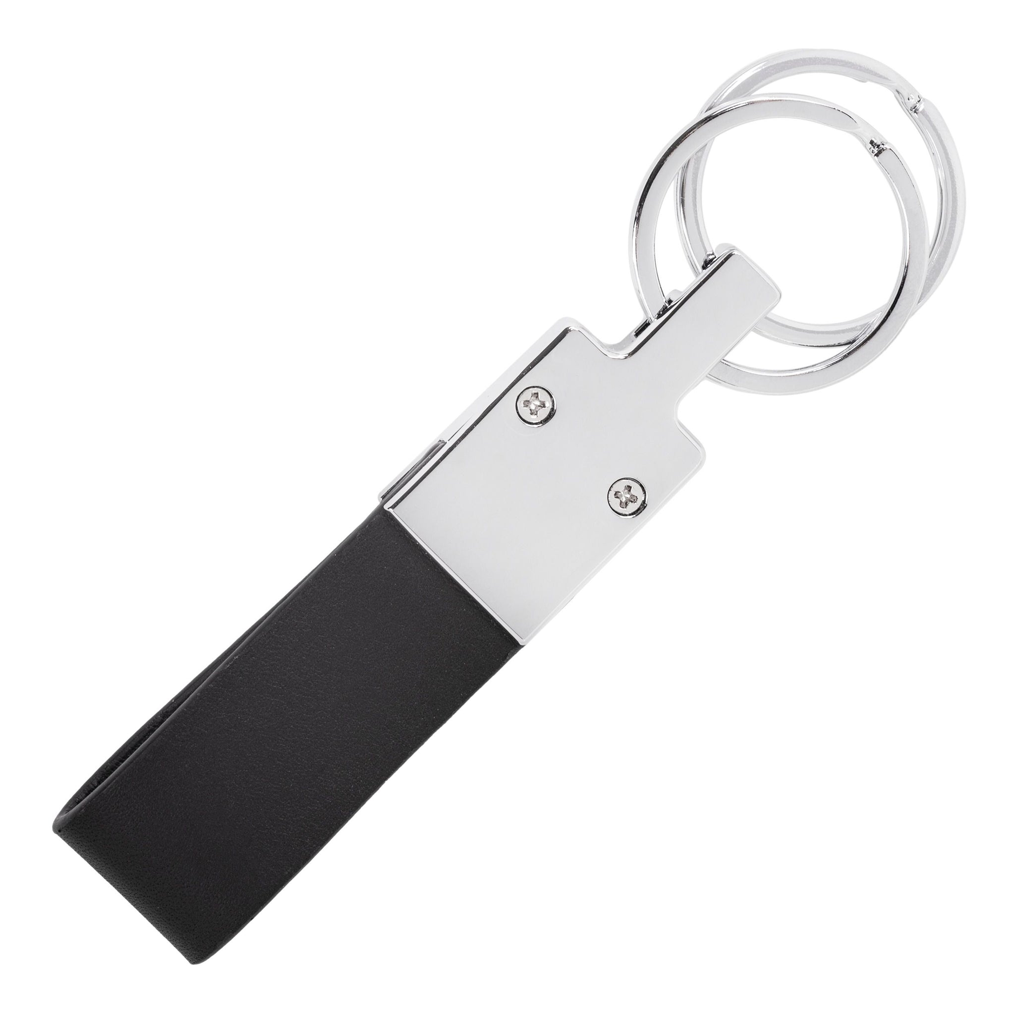 Men's designer key holder Cerruti 1881 Black leather key ring ZOOM
