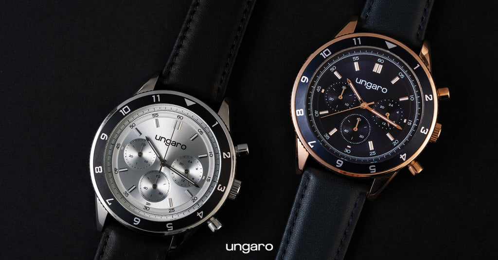  Men's designer watches Ungaro Chronograph watch Leone in black strap