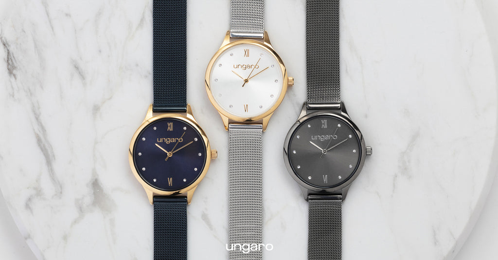  Luxury branded gifts for Ungaro watches Pia in gun mesh band 