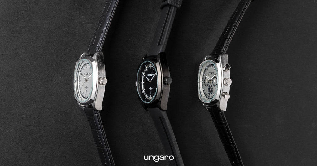   Corporate gift ideas Ungaro date watch Taddeo in black rubber strap