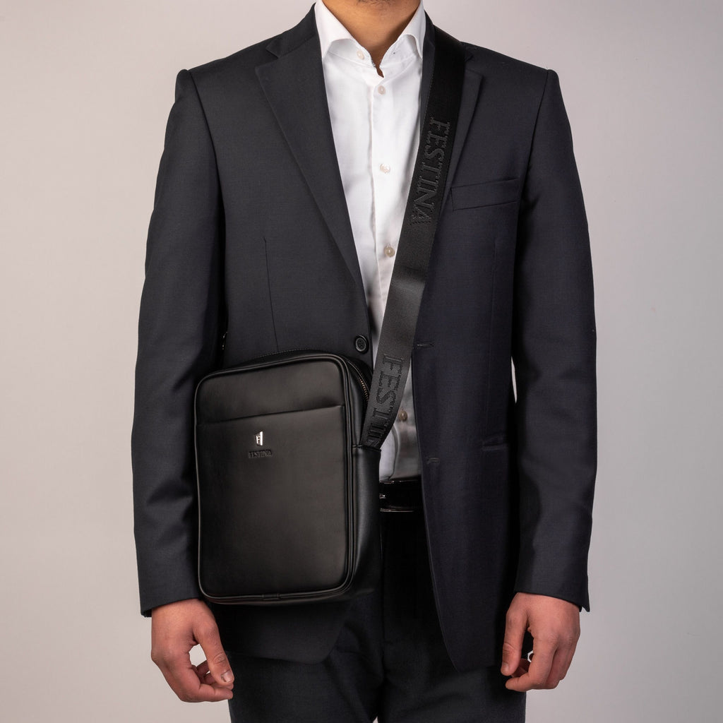  Mens luxury bags FESTINA Fashion Black Reporter bag Classicals 