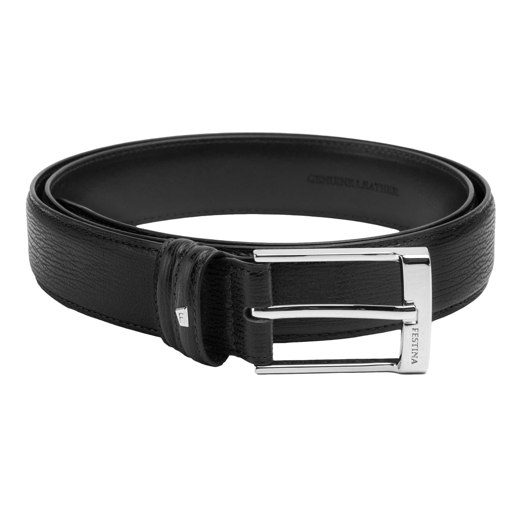  Men's designer leather belt Festina black belt Chronobike 90 