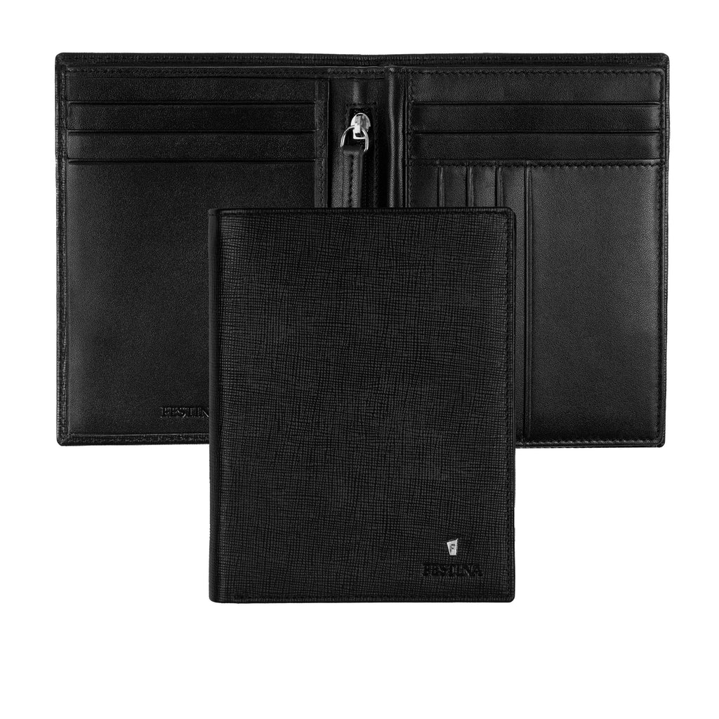  Men's travel goods FESTINA Black leather travel wallet Chronobike 