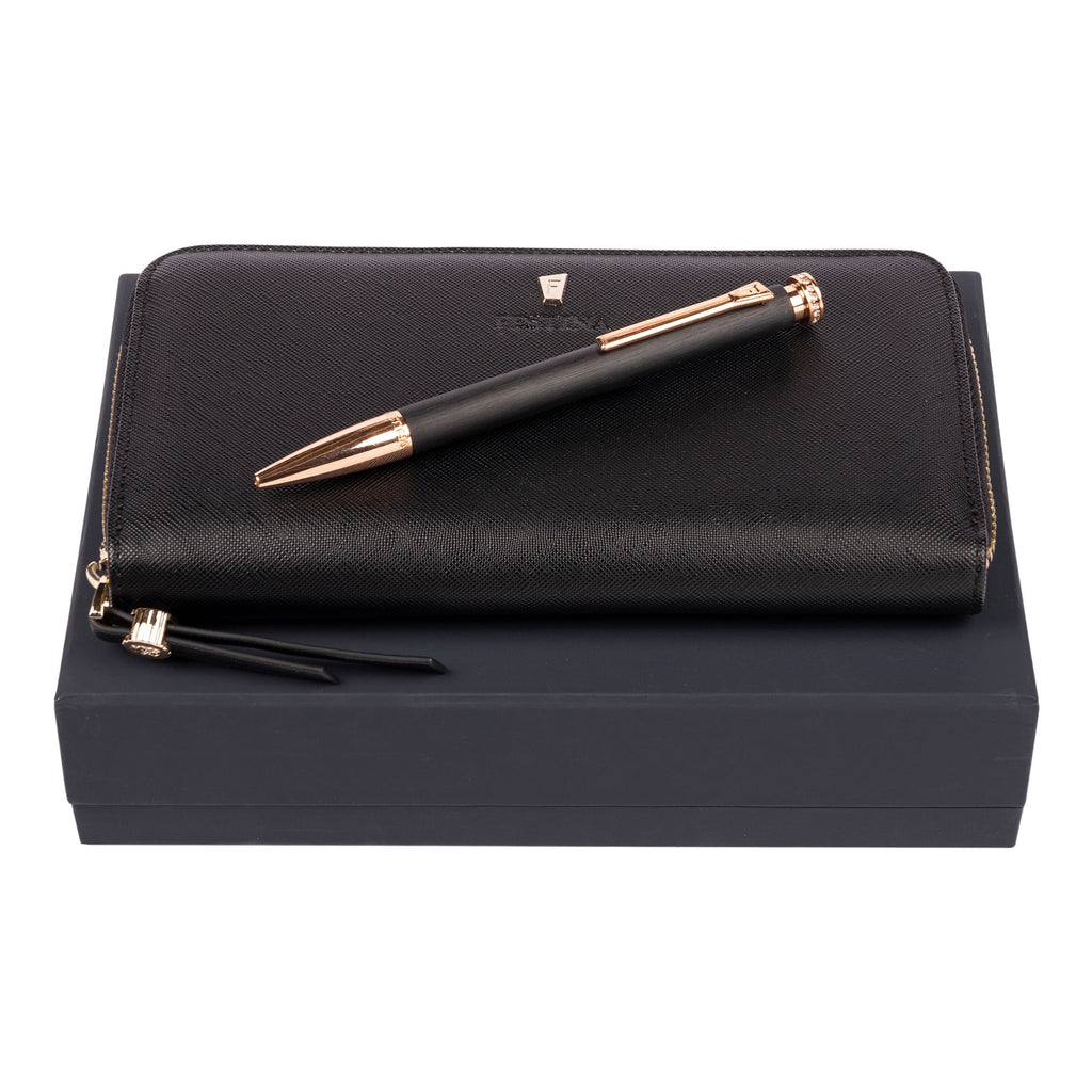  Black gift set Festina black ballpoint pen & travel purse Mademoiselle 