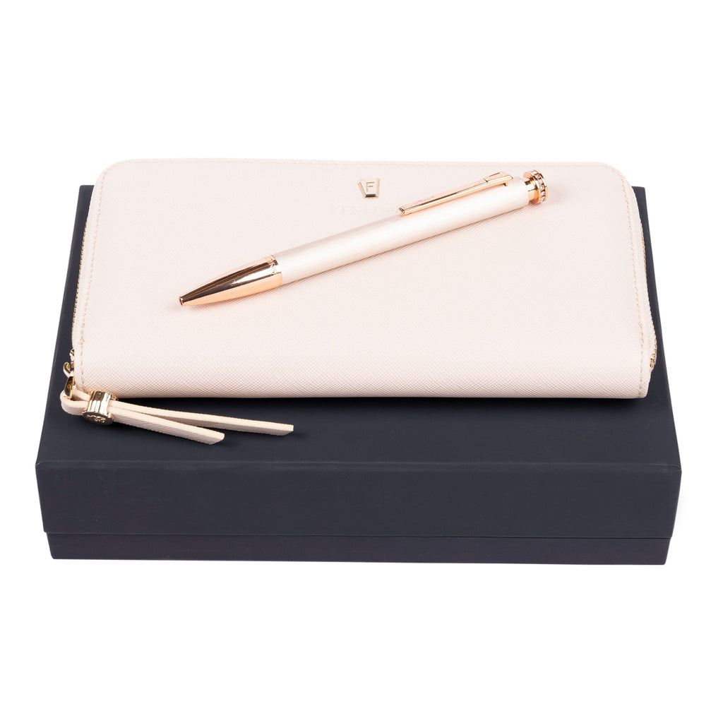   Fine gift set Festina ivory travel purse & Ballpoint pen Mademoiselle 
