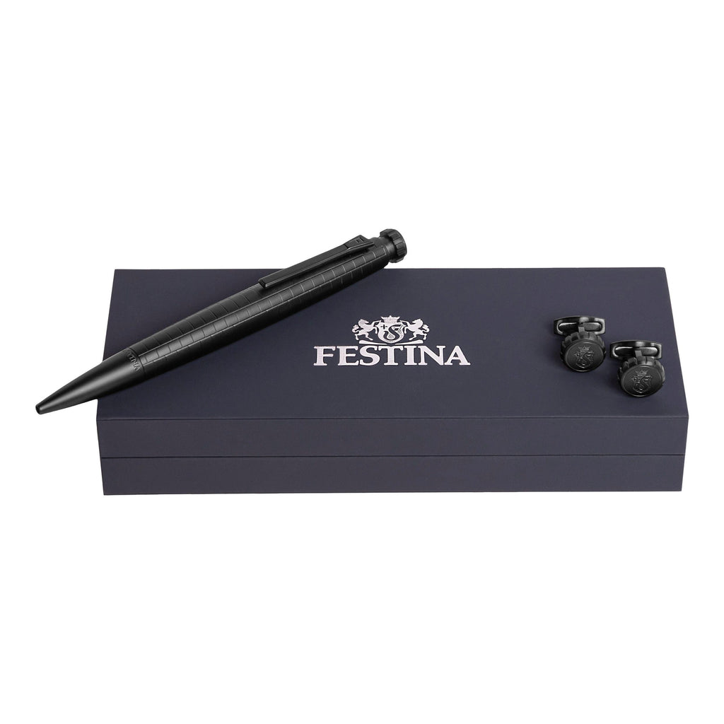 Ballpoint pen & Cufflinks from Festina business gift set in HK