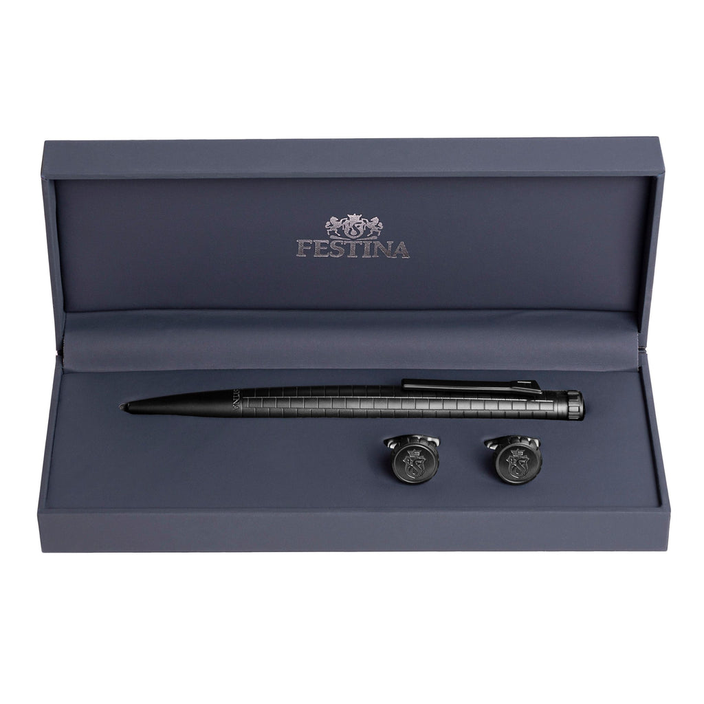 Ballpoint pen & Cufflinks from Festina business gift set in HK