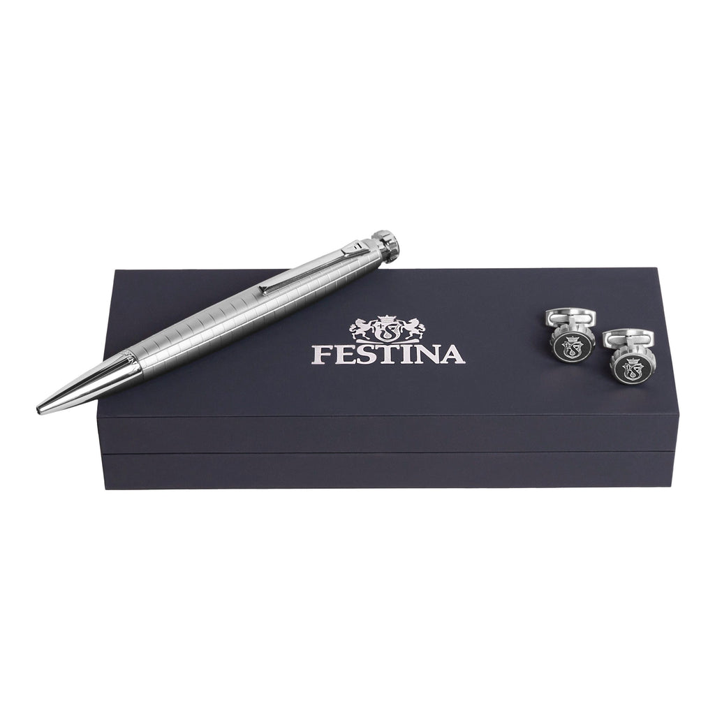 Ballpoint pen & Cufflinks from Festina corporate gift set in HK