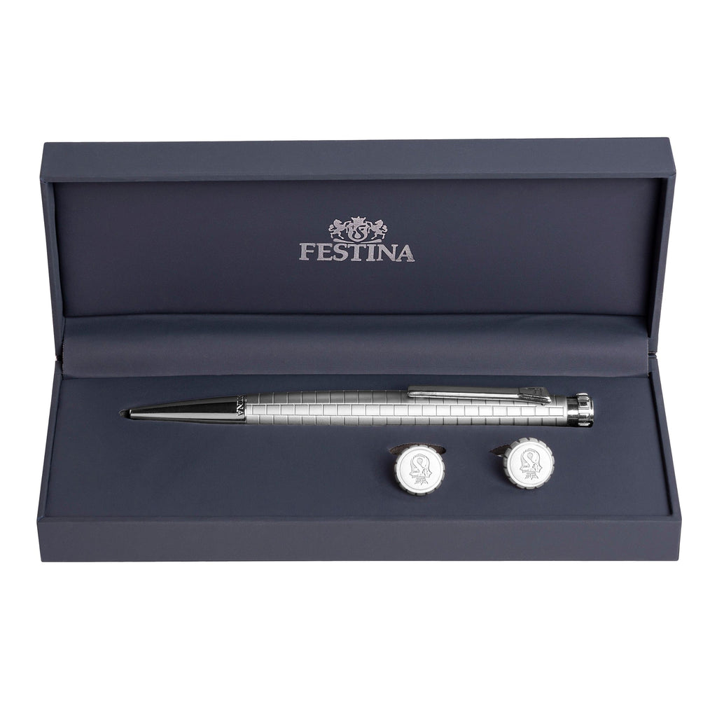 Ballpoint pen & Cufflinks from Festina corporate gift set in HK