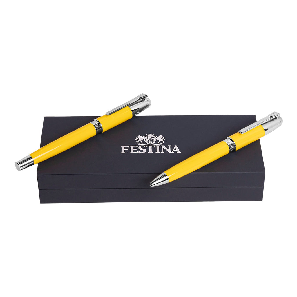  Pen set Festina chrome yellow Ballpoint pen & Fountain pen Classicals 