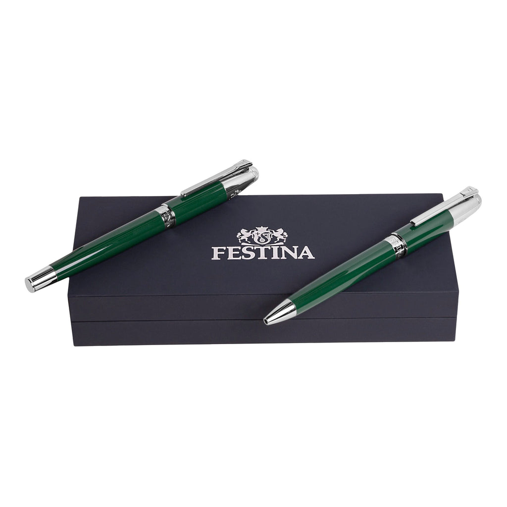  Fine pen set Festina chrome green Ballpoint & Fountain pen Classicals