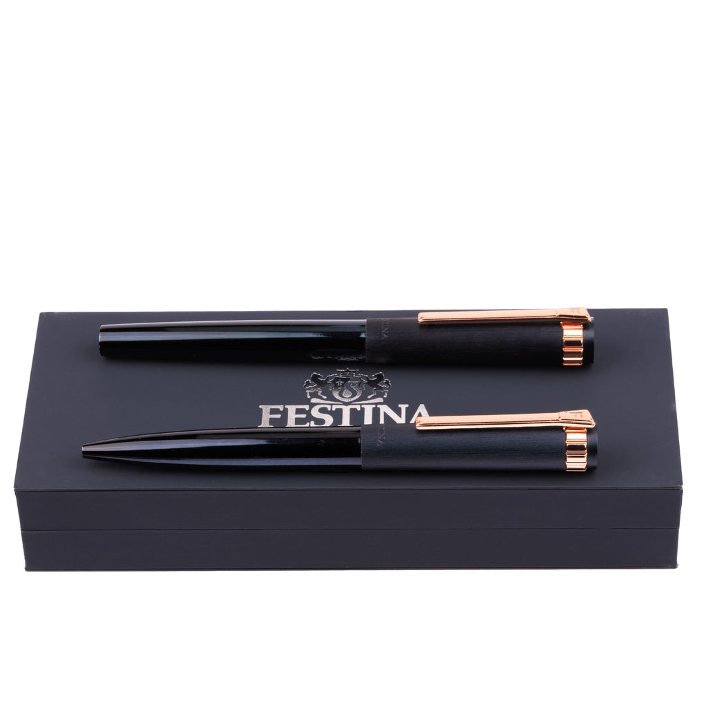  Pen set Prestige Festina rose gold navy rollerball & ballpoint pen