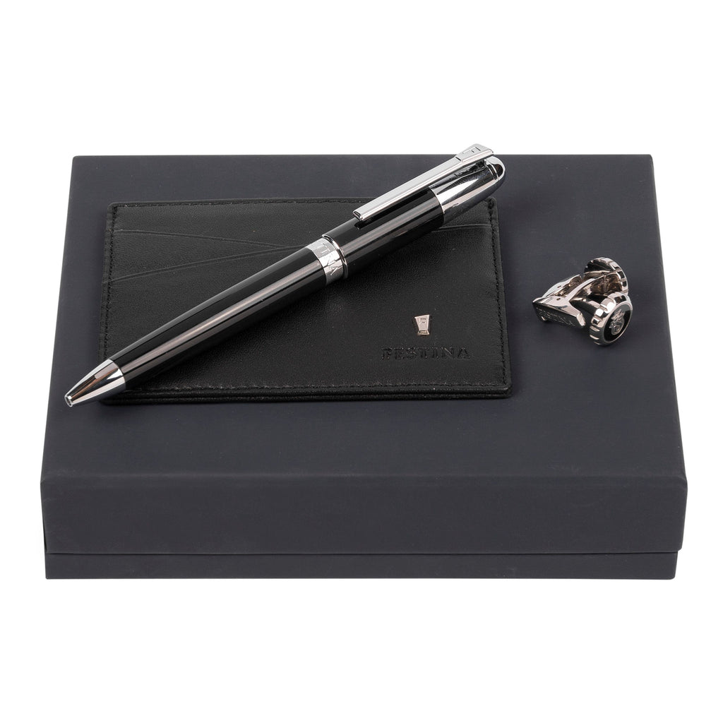 Gift set for men FESTINA chic ballpoint pen, card holder & cufflinks 