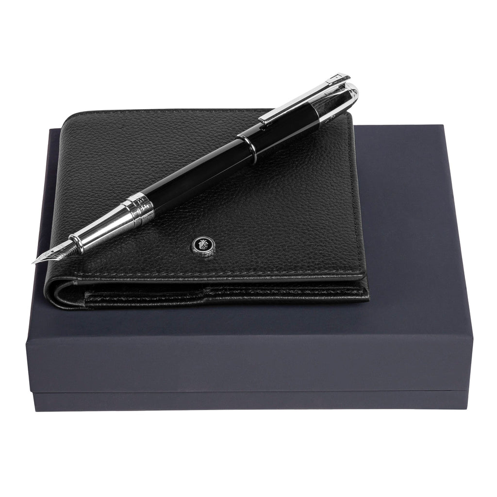 Corporate black gift set Festina fountain pen & wallet in HK