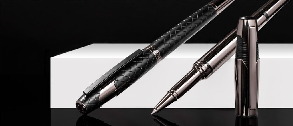 HUGO BOSS Rollerball pen Chevron with shiny Gun texture