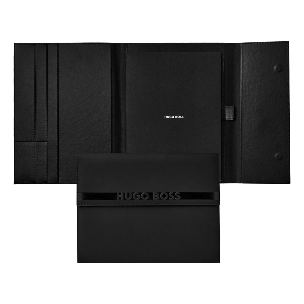   Men's luxury folders HUGO BOSS Fashion Matte Black A4 Folder CLOUD 