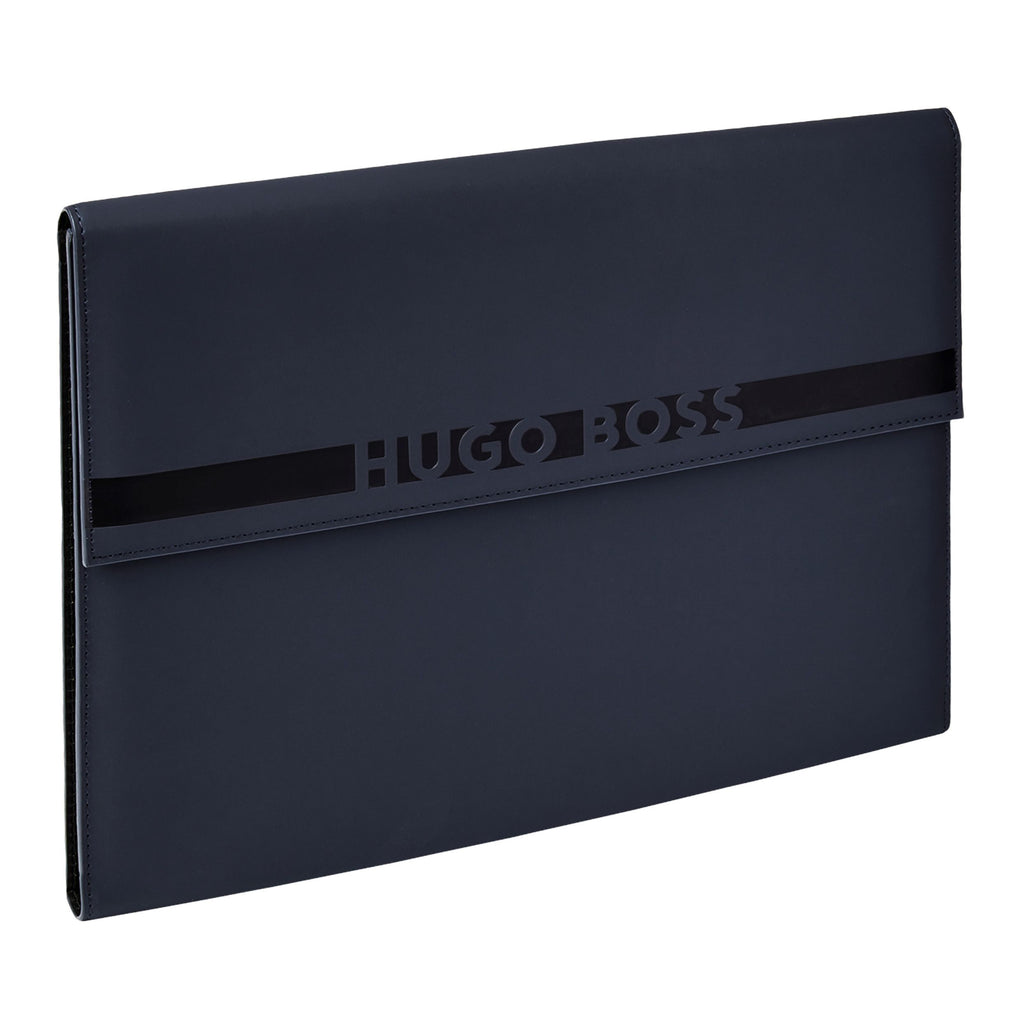 Men's designer portfolio folders Hugo Boss Matte Blue A4 Folder Cloud 