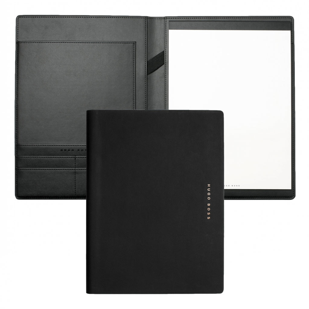  HUGO BOSS Black A4 Folder ESSENTIAL with Rose Gold plated logo