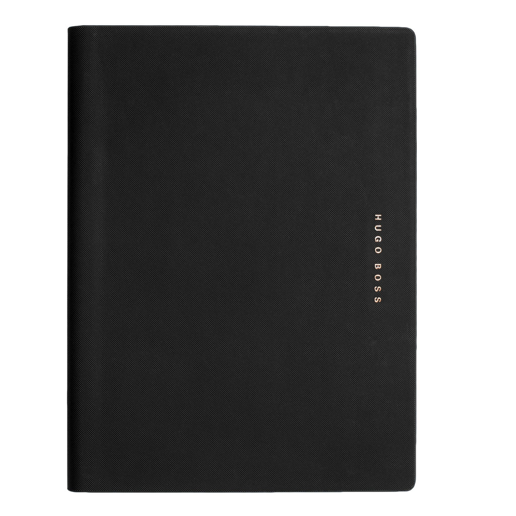  HUGO BOSS Black A4 Folder ESSENTIAL with Rose Gold plated logo
