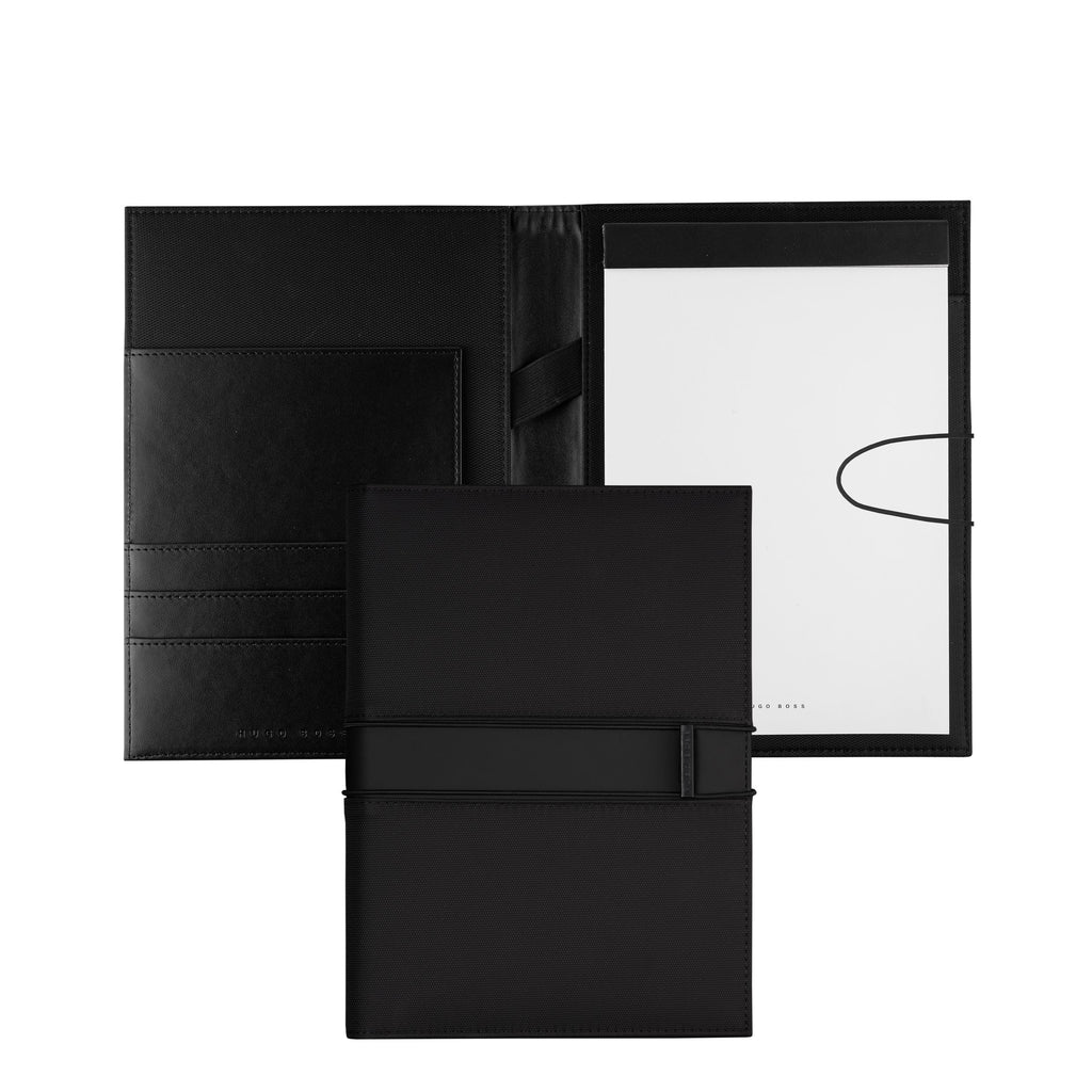 HUGO BOSS Black A5 Folder Outline with elastic string closure