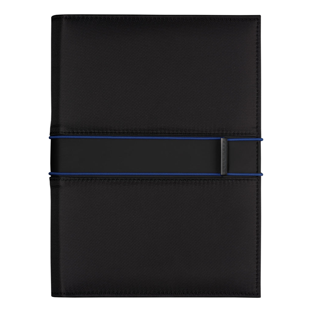  Gift for him Hugo Boss A5 Folder Outline with Blue Elastic band