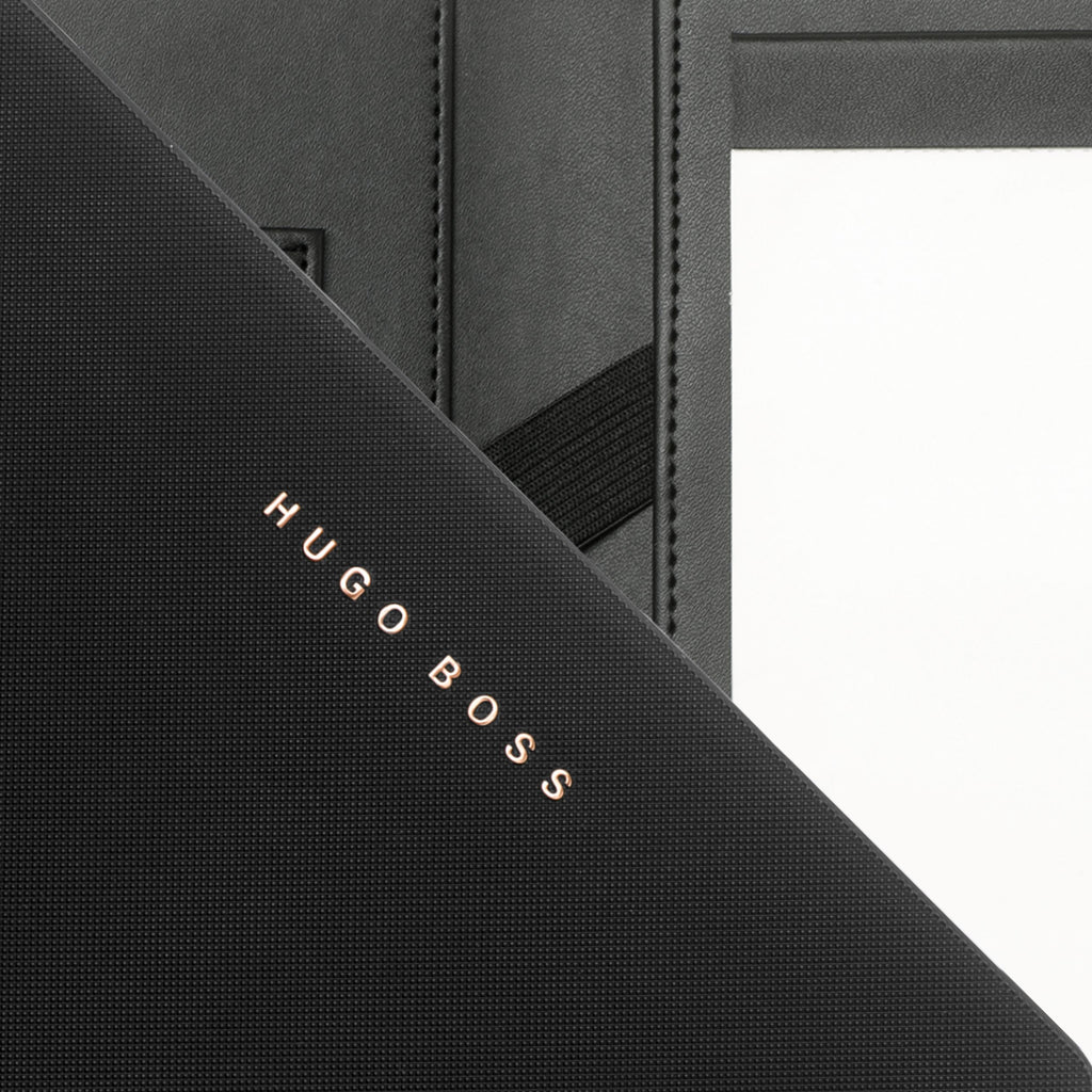  Black A5 Folder ESSENTIAL with Rose gold logo from Hugo Boss