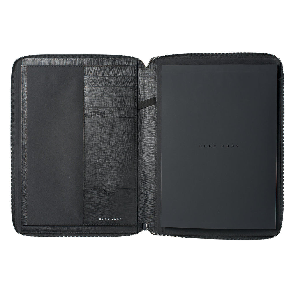  HUGO BOSS Black Leather Conference folder A4 | Tradition | Gift for HIM