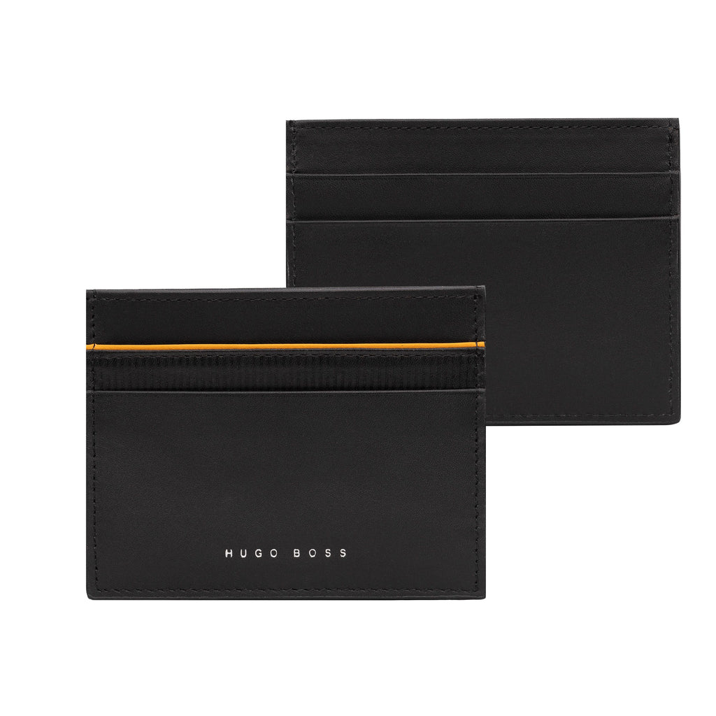  Men's Designer wallets HUGO BOSS Trendy black yellow Card holder Gear 