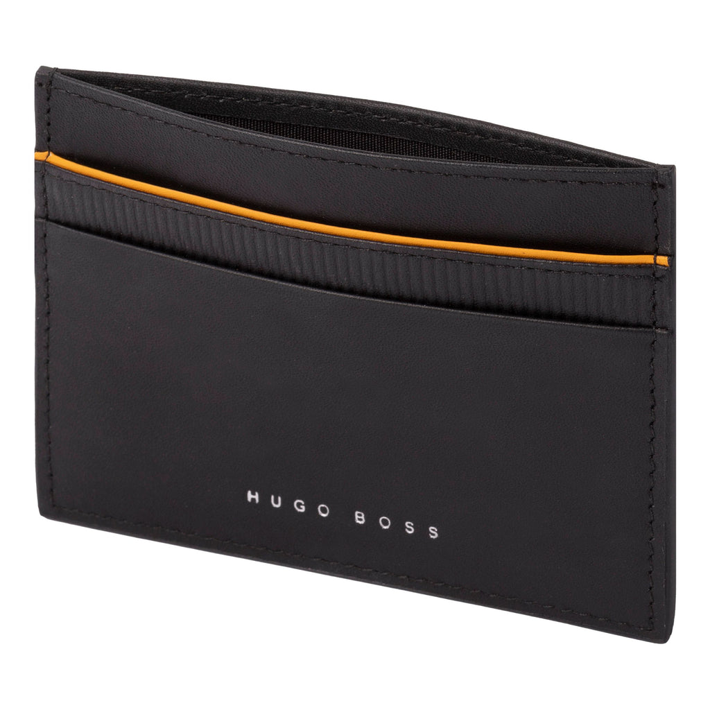 Men's Designer wallets HUGO BOSS Trendy black yellow Card holder Gear 
